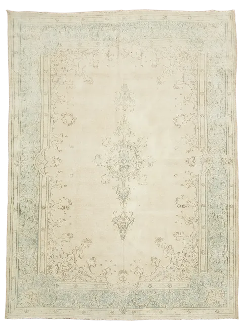 Muted Distressed Kerman Persian Area Rug 8x11