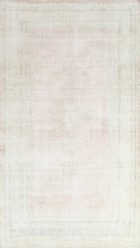 Muted Distressed Kerman Persian Area Rug 6x10