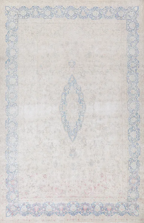 Distressed Kerman Persian Area Rug 9x13