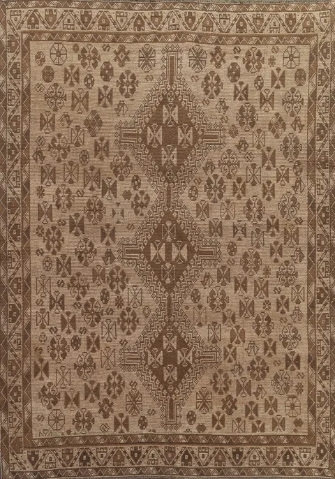 Antique Shiraz Wool Persian Area Rug 7x9