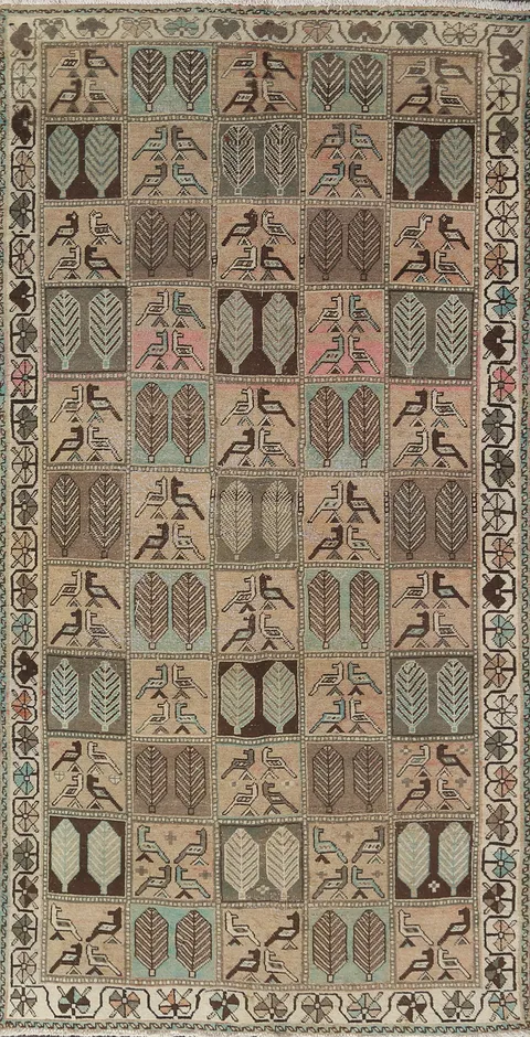 Handmade Bakhtiari Persian Area Rug 5x9