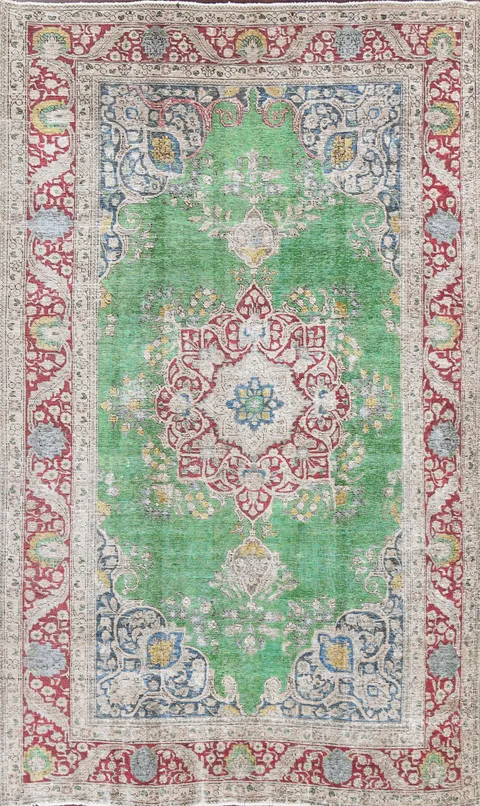 Antique Distressed Tabriz Persian Area Rug 6x10