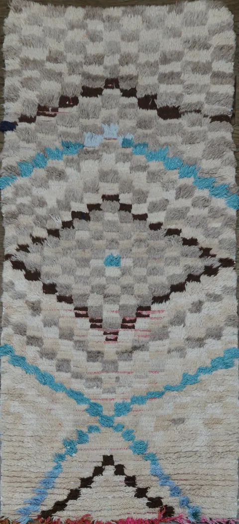 Vintage Moroccan Wool Rug 3x6