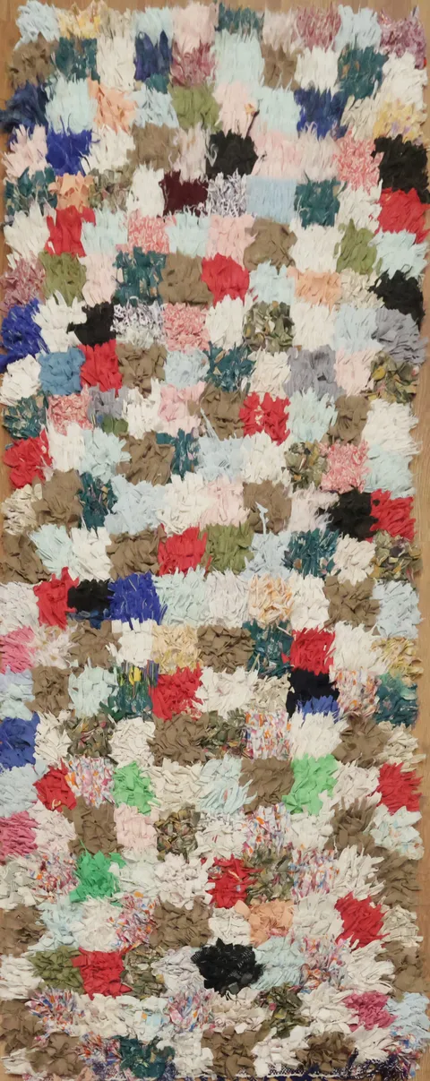 Checkered Moroccan Wool Rug 3x6