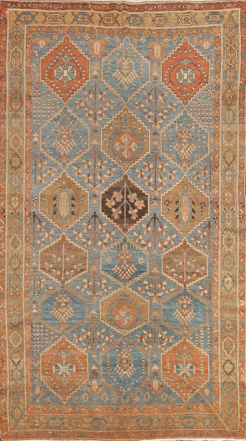 Antique Vegetable Dye Bakhtiari Persian Rug 5x10