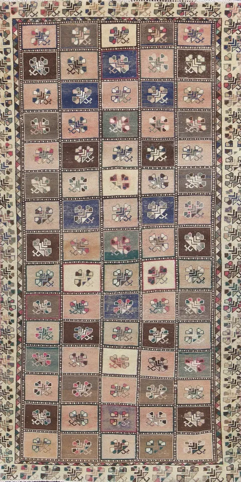 Vintage Bakhtiari Persian Runner Rug 4x9