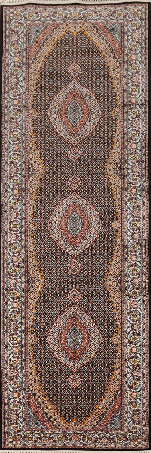 Traditional Tabriz Mahi Persian Runner Rug 3x13