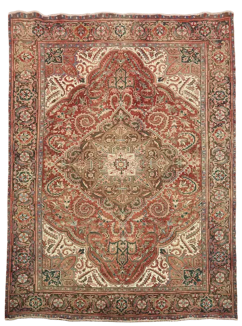 Hand-Knotted Heriz Persian Area Rug 10x13