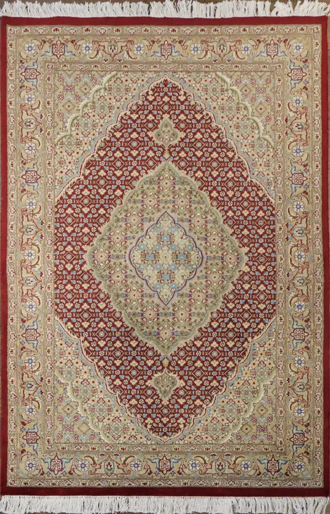 Vegetable Dye Tabriz Mahi Handmade Rug 4x6