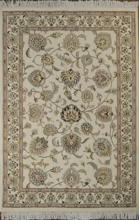 Vegetable Dye Tabriz Handmade Wool Rug 4x6