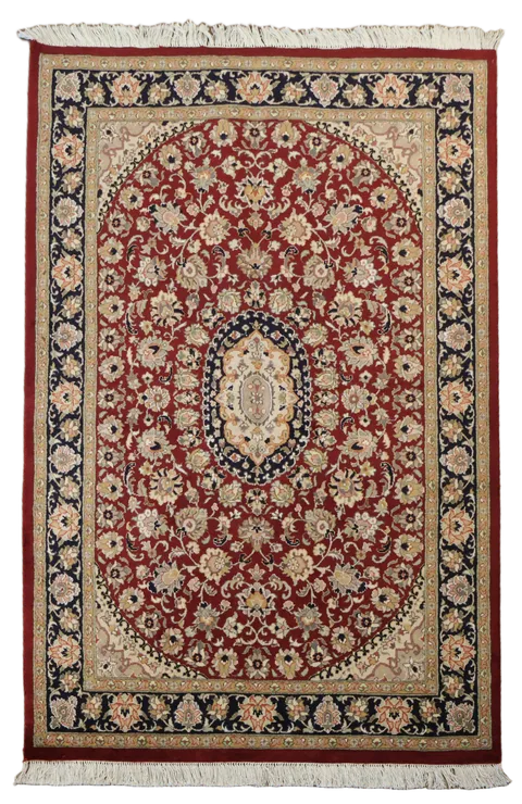 Vegetable Dye Aubusson Handmade Wool Rug 4x6