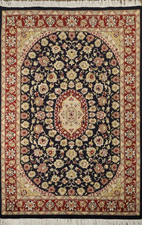 Vegetable Dye Aubusson Wool Rug 4x6