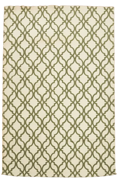 Refined Tufted Green and Cream Design Rug for Living Spaces