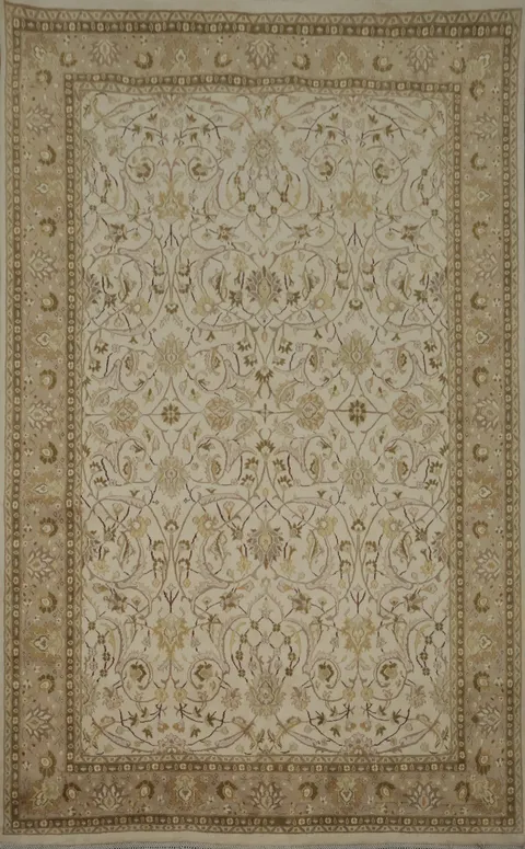 All-Over Floral Ivory Aubusson Area Rug 7x10