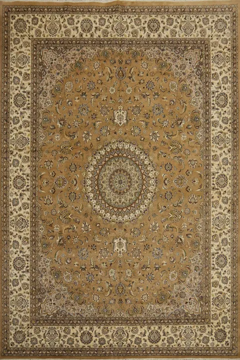 Vegetable Dye Tabriz Hand-Knotted Large Rug 10x14