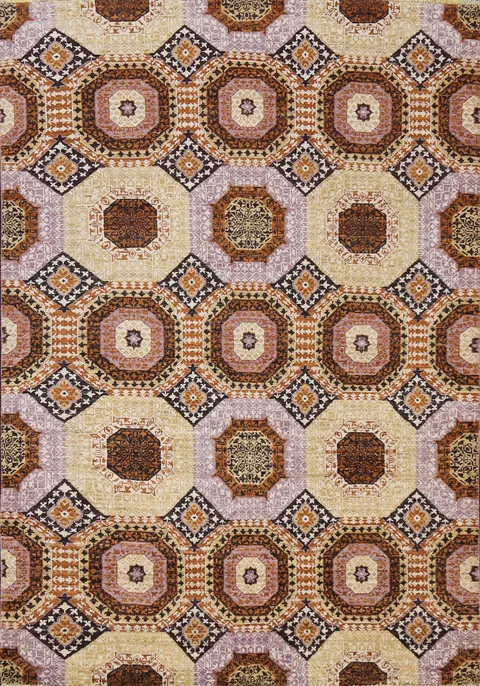 Vegetable Dye Khotan Geometric Area Rug 5x7