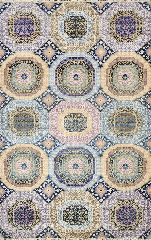 Vegetable Dye Khotan Hand-Knotted Wool Rug 3x5