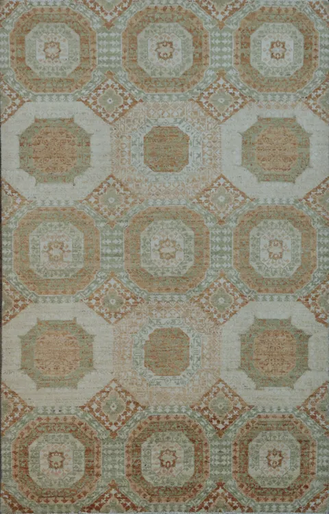 Vegetable Dye Khotan Wool Area Rug 4x6