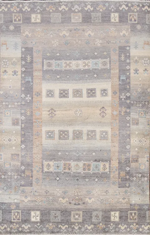 Vegetable Dye Gabbeh Kashkoli Area Rug 4x6