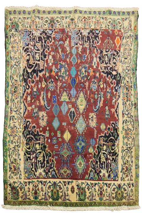 Traditional Artistry Meets Modern Design in This Unique Persian Rug 4x7 ft