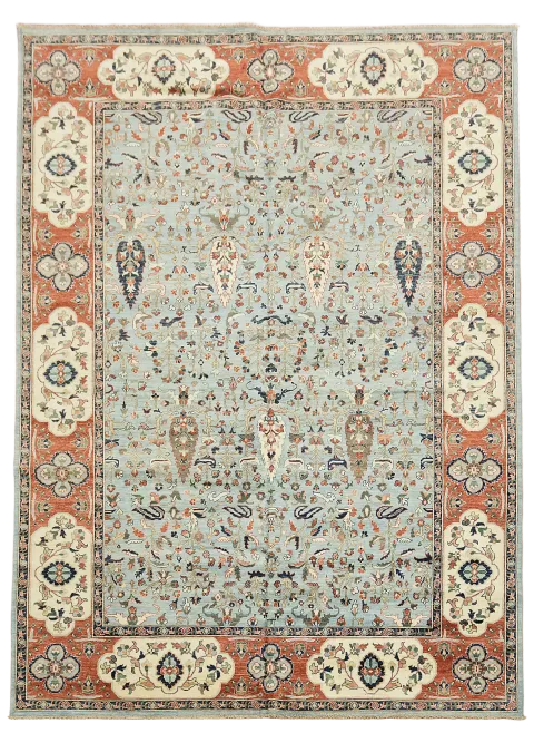 Vegetable Dye Ziegler Light Blue Oriental Area Rug 10x14