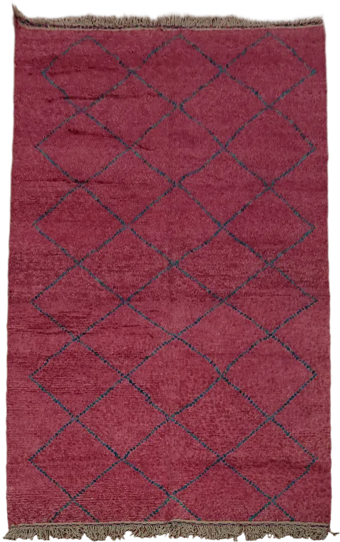Pink Moroccan Area Rug 7x11 Subtle Geometric Pattern Charm