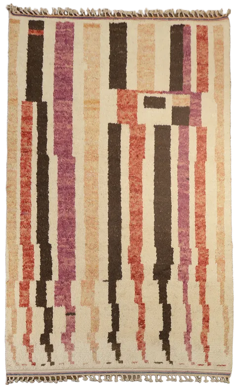Wool Moroccan Abstract Area Rug 7x11