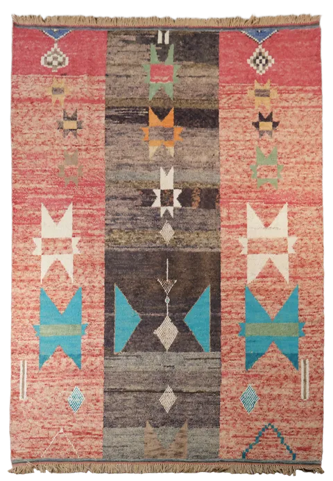 Modern Moroccan Oriental Wool Area Rug 9x13