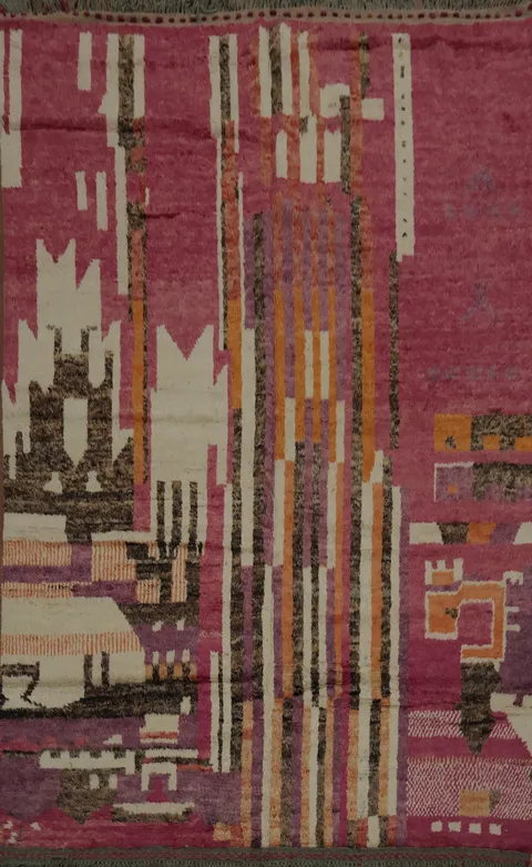 Abstract Moroccan Wool Area Rug 8x11