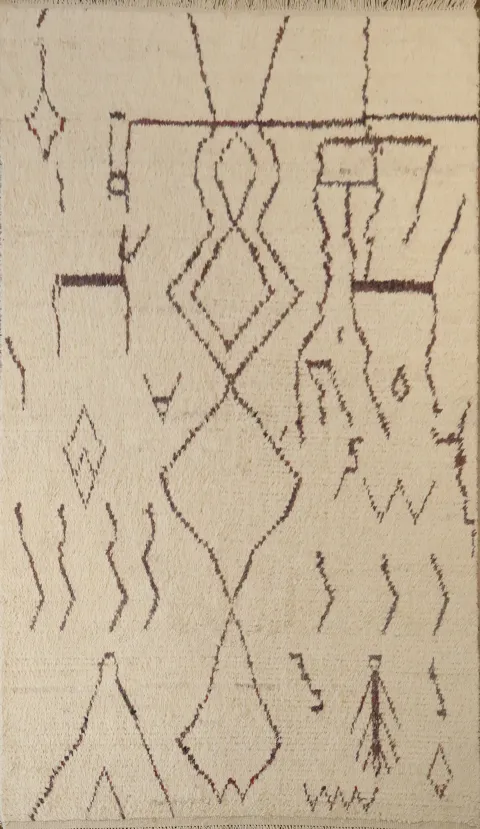Tribal Moroccan Handmade Area Rug 5x8