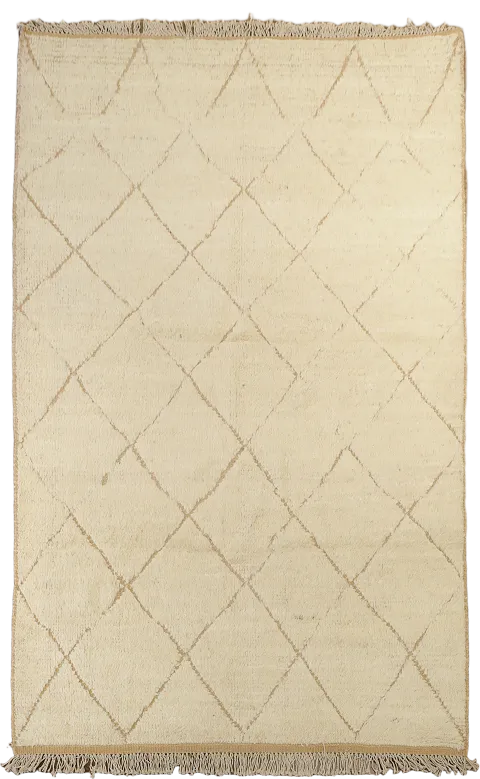 Contemporary Beige Rug Highlighted by Geometric Design 5x8 ft