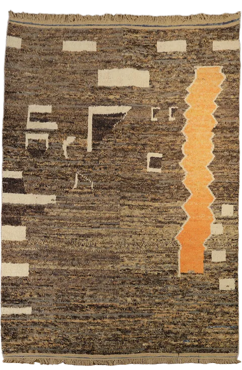 Abstract Moroccan Wool Area Rug 7x11
