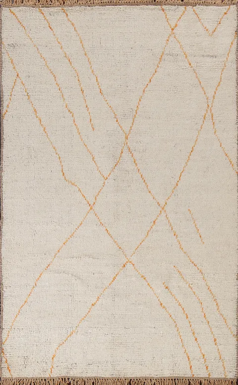 Handmade Moroccan Wool Area Rug 5x8