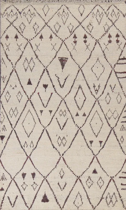 Tribal Moroccan Wool Area Rug 5x9