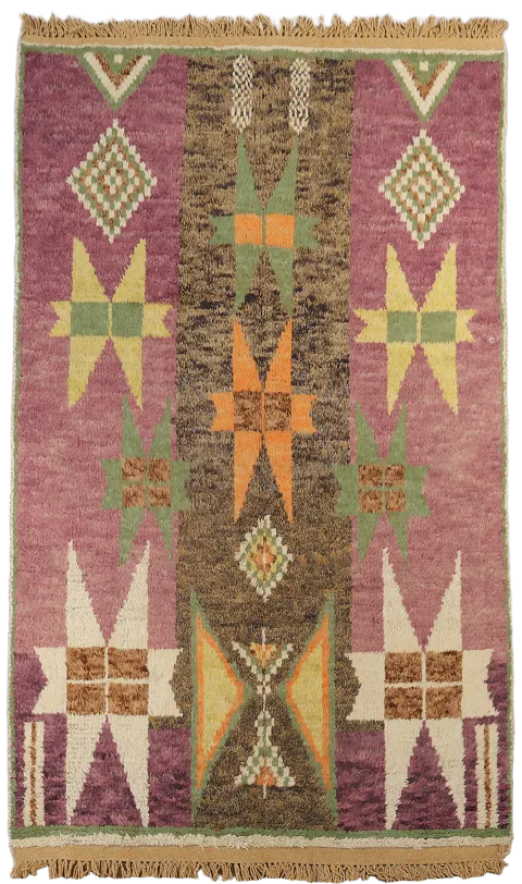Wool Moroccan Handmade Area Rug 5x8