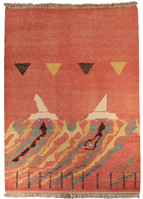Abstract Moroccan Wool Area Rug 8x11