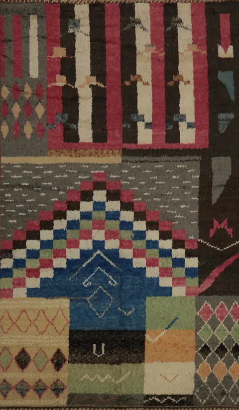 Mix of Colors in Modern Abstract Moroccan Large Rug 10x15