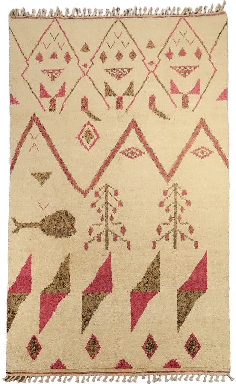 Tribal Moroccan Wool Area Rug 7x11