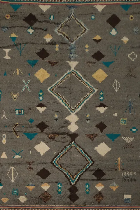 Bohemian Aesthetic Geometric Moroccan Wool Area Rug 8x11