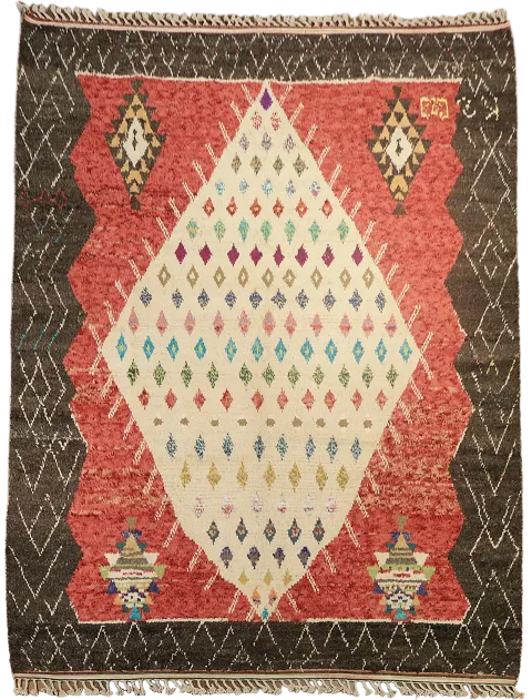 Geometric Moroccan Wool Area Rug 8x11