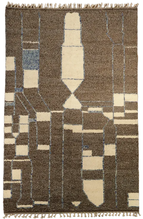 Handmade Moroccan Wool Area Rug 7x11
