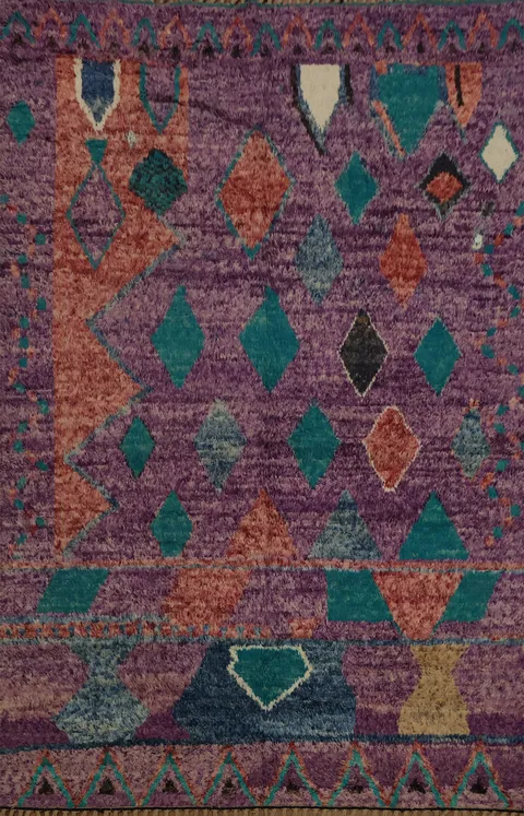 Colorful Moroccan Wool Area Rug 9x13 for a Trendy Home Decor