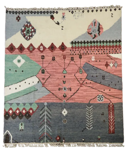 Tribal Moroccan Wool Area Rug 8x10