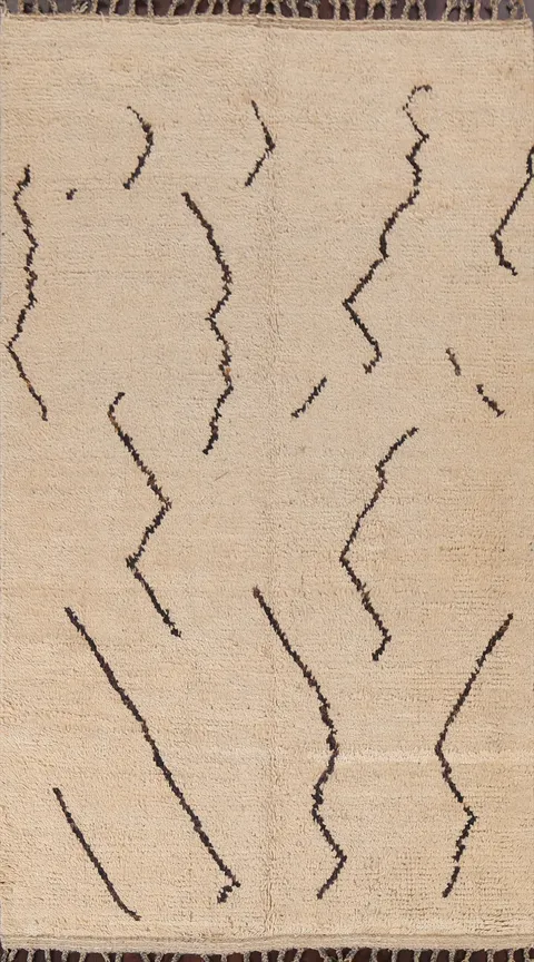 Handmade Moroccan Wool Area Rug 5x9