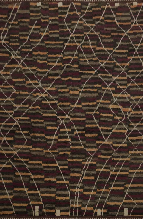 Earthy Background Moroccan Wool Area Rug 9x12 for Cozy Spaces