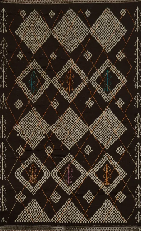 Dark-Toned Moroccan Large Rug 10x15 with Exquisite Geometric Patterns