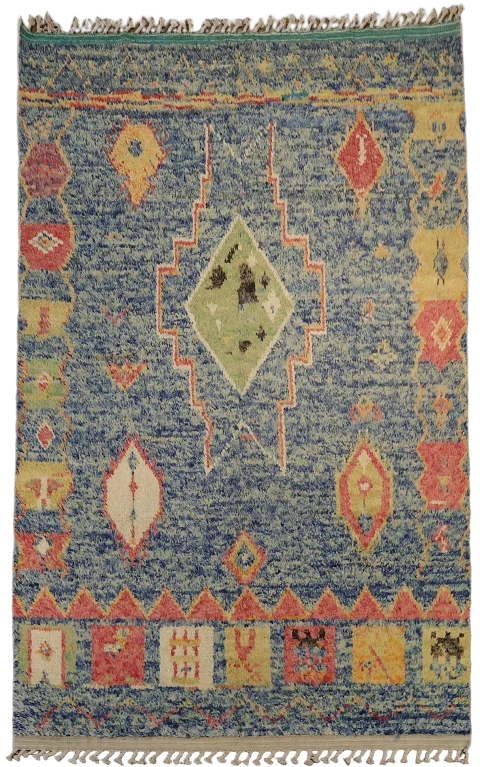 Tribal Moroccan Wool Area Rug 7x11