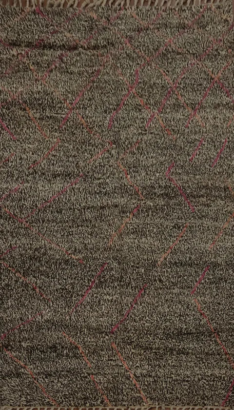 Handmade Moroccan Wool Area Rug 6x10 with Intricate Design Details