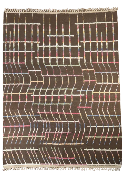 Modern Handmade Moroccan Wool Area Rug 9x13