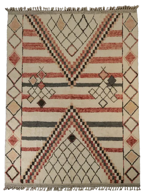 Abstract Handmade Moroccan Wool Area Rug 8x11